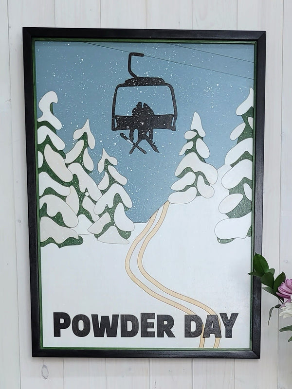 Tableau en bois Powder day 02 | 15 1/2 X 21 | RDB Design