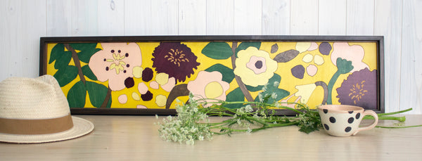 Tableau en bois Tapisserie Floral 01 | 8 3/8 X 37 | RDB Design