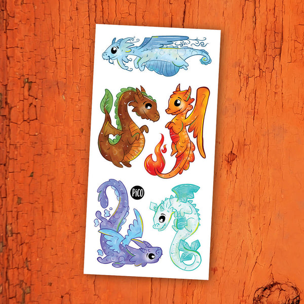 Tatouage temporaire | Les dragons éléments | Pico tatoo