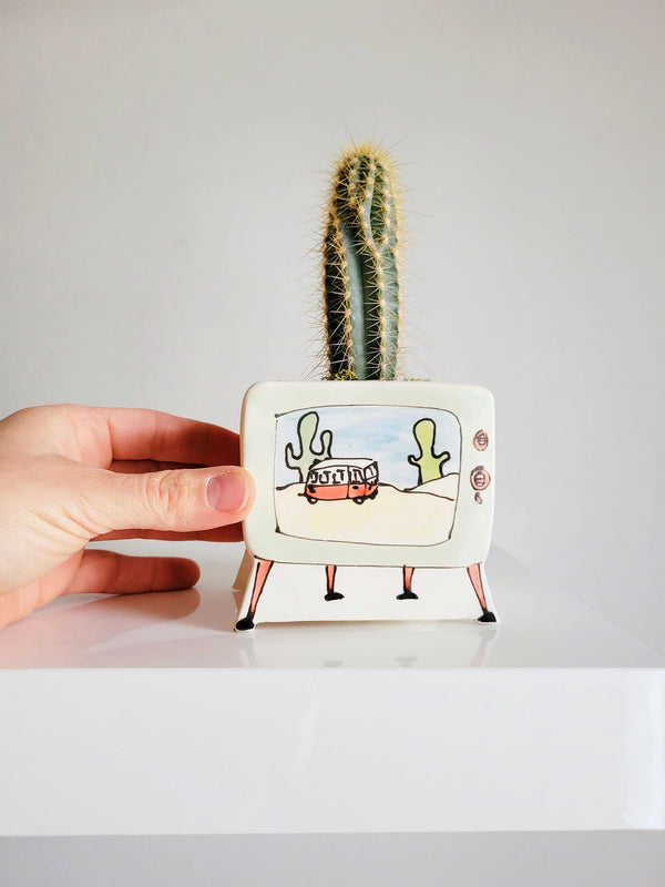Cache pot TV vintage | Julie Richard céramiste