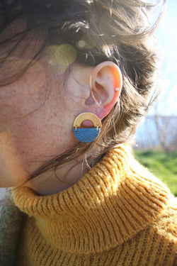 Boucles arche & demi-lune motif de ligne | Boucle d'or