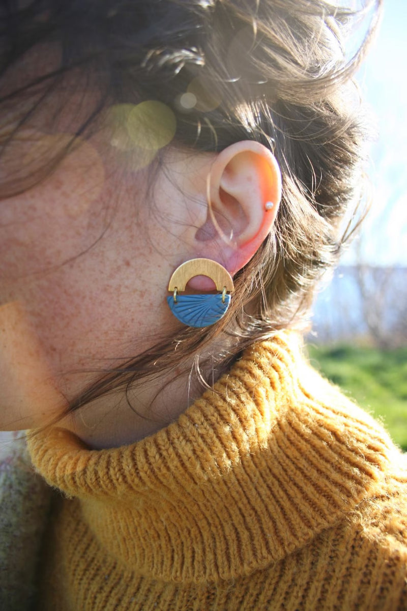 Boucles arche & demi-lune motif de ligne | Boucle d'or