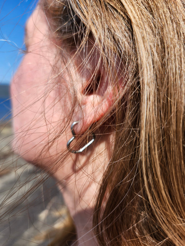 Boucles créoles coeur inox | Soleil soleil