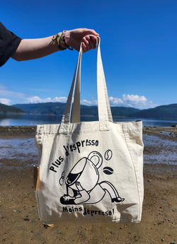 Sac de magasinage | Plus d'espresso, moins dépresso ! | Rebelles des bois design