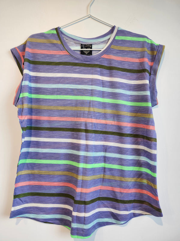 T-shirt Lily Cottony | Rayé multi | Soleil Soleil