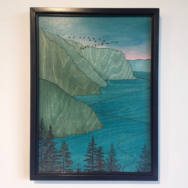Tableau en bois L'Anse à Tabatière 35 | 12 X 16 1/8 | RDB Design