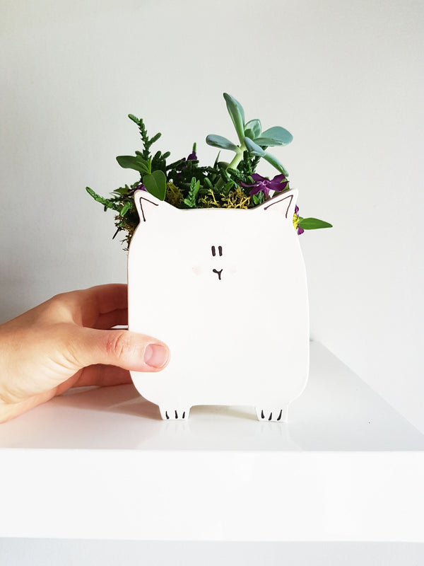 Cache pot chat | Julie Richard céramiste