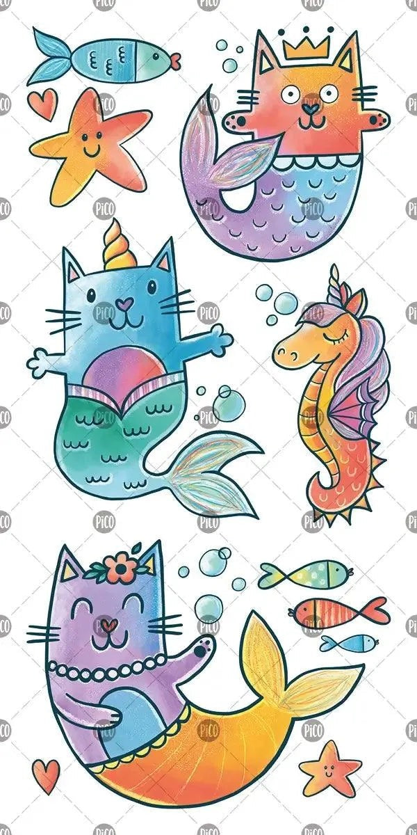 Tatouage temporaire | Les chatsirènes | Pico tatoo
