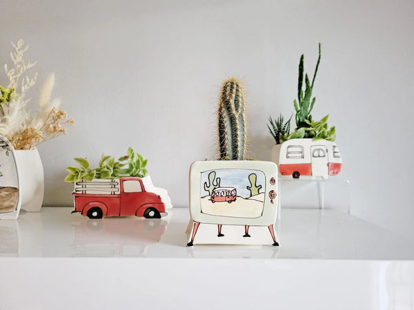 Cache pot TV vintage | Julie Richard céramiste