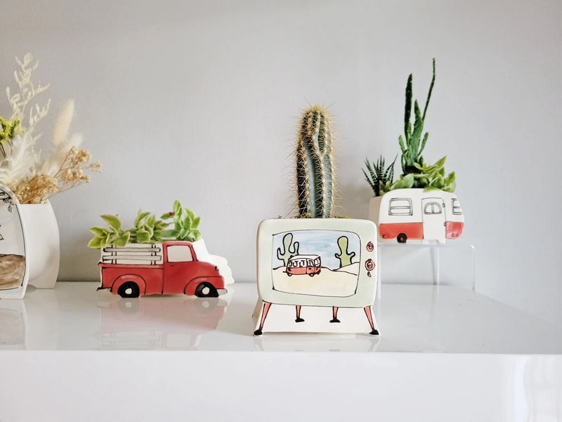 Cache pot TV vintage | Julie Richard céramiste