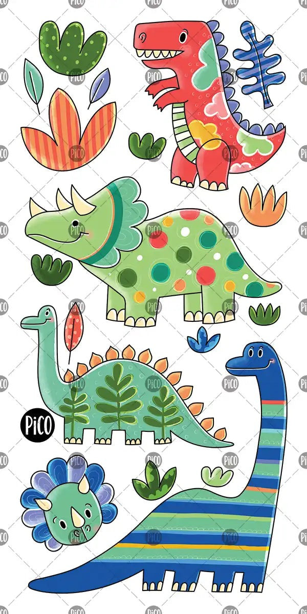 Tatouage temporaire | Les dinos colorés | Pico tatoo