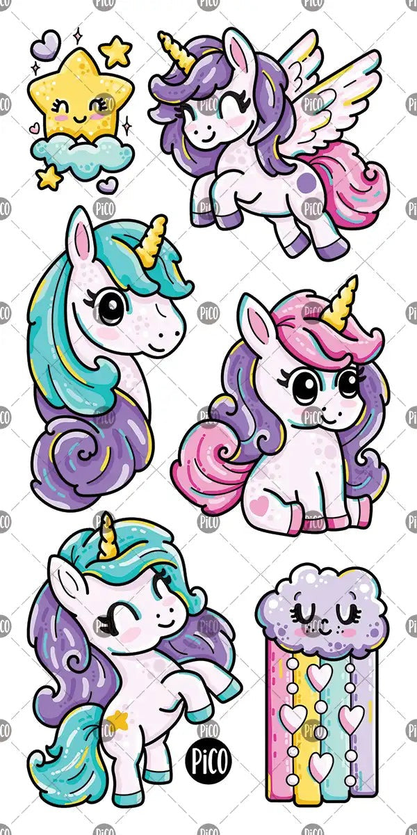 Tatouage temporaire | Les pouliches arc-en-ciel | Pico tatoo