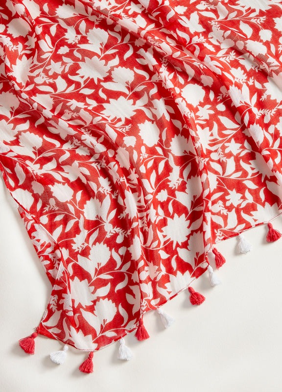 Foulard rouge floral | Charlie Paige