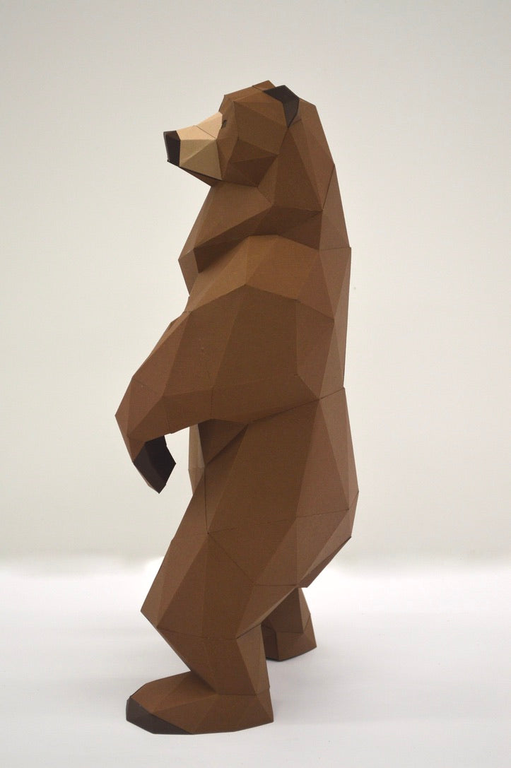 Casse-tête | Ours brun debout | Low Poly Paper Kits