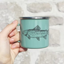 Tasse de camping émaillée | Truite | Retour à la terre
