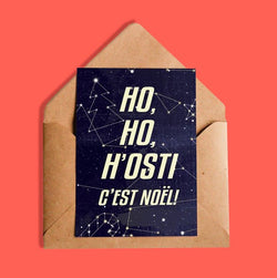 Carte de souhaits | Ho, Ho, H'osti c'est Noël | Oui Manon