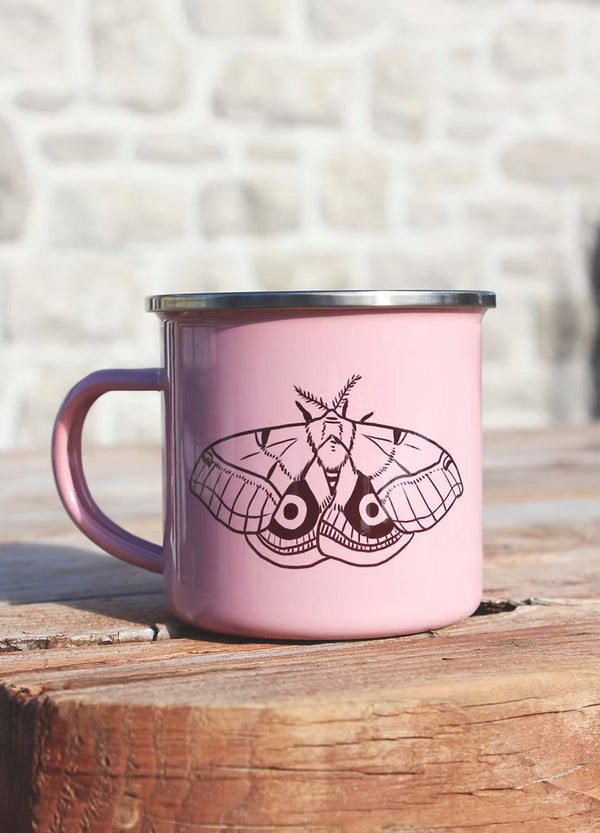 Tasse de camping émaillée | Papillon | Retour à la terre