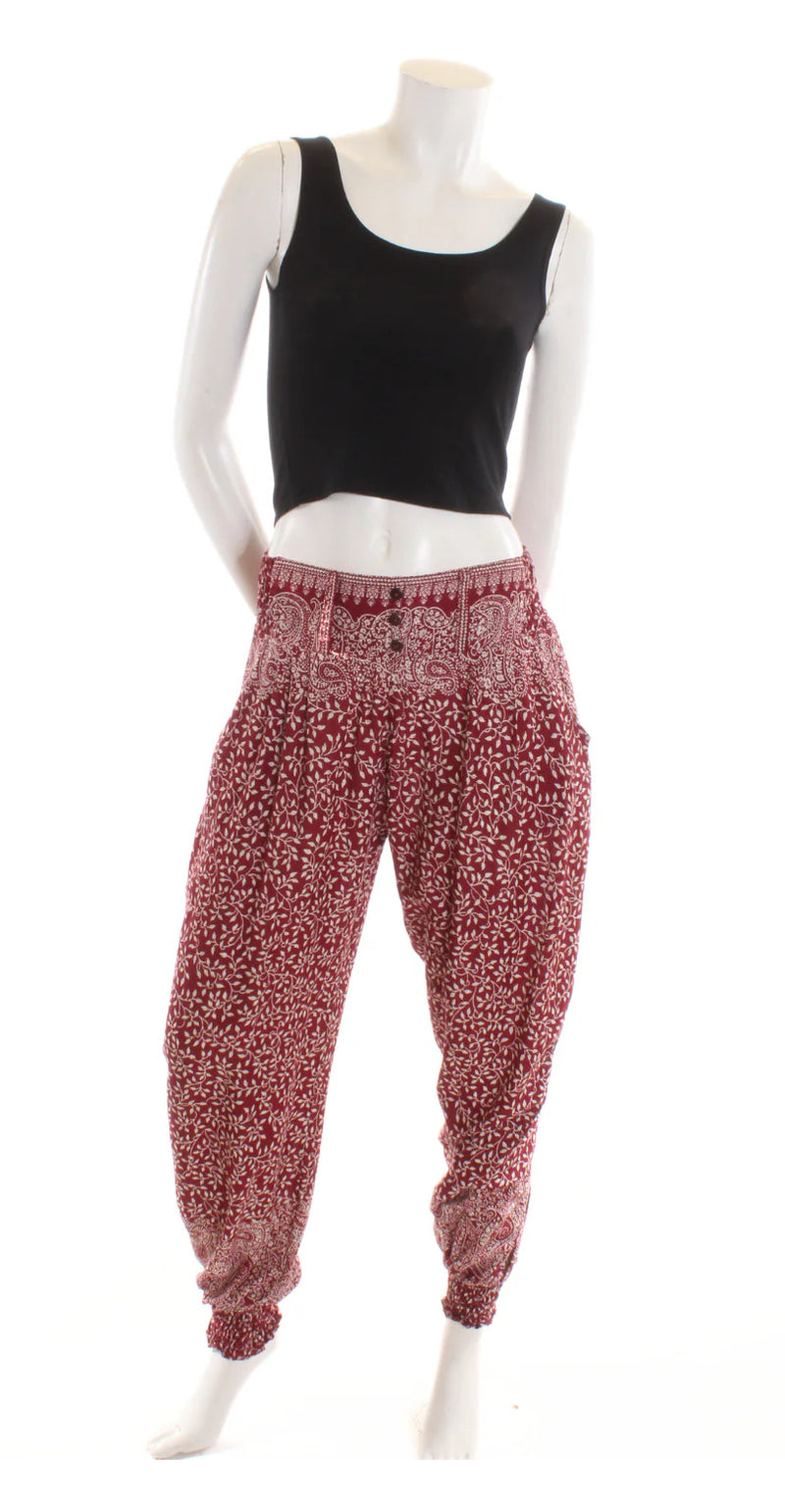 Pantalon à boutons feuillage | Roxy Lama