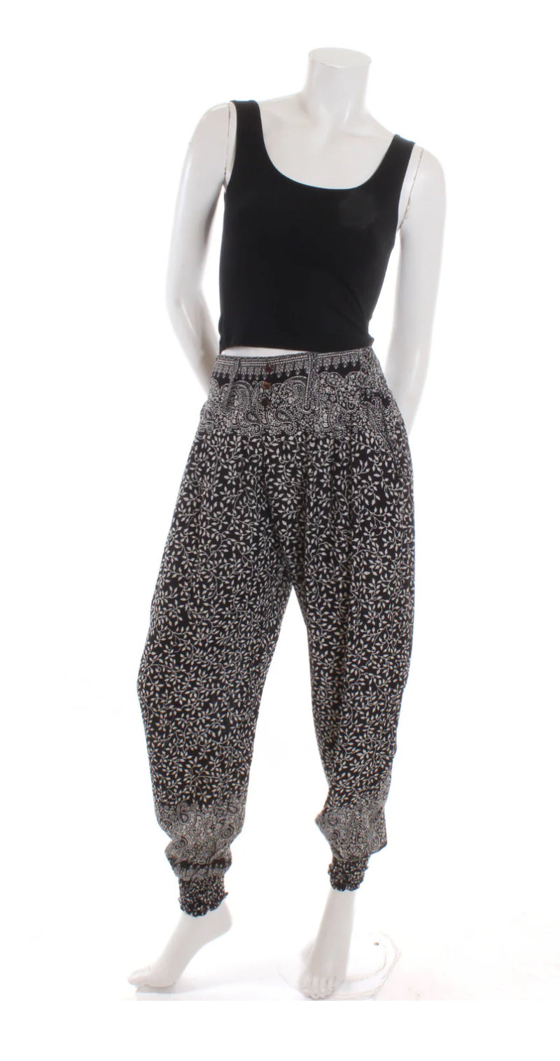 Pantalon à boutons feuillage | Roxy Lama