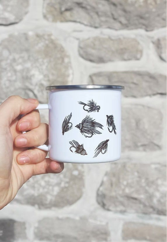 Tasse de camping émaillée | Mouche | Retour à la terre
