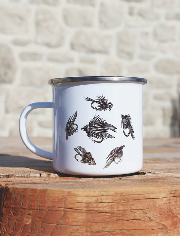 Tasse de camping émaillée | Mouche | Retour à la terre