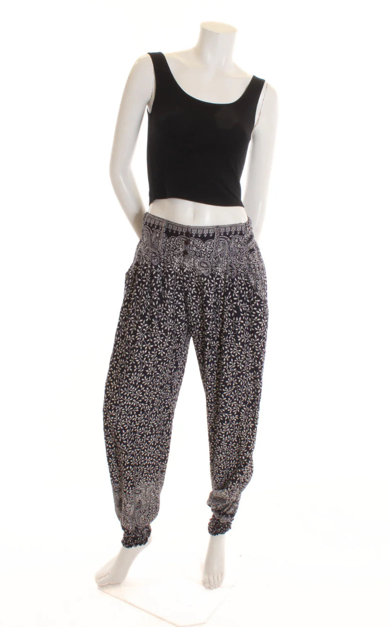 Pantalon à boutons feuillage | Roxy Lama