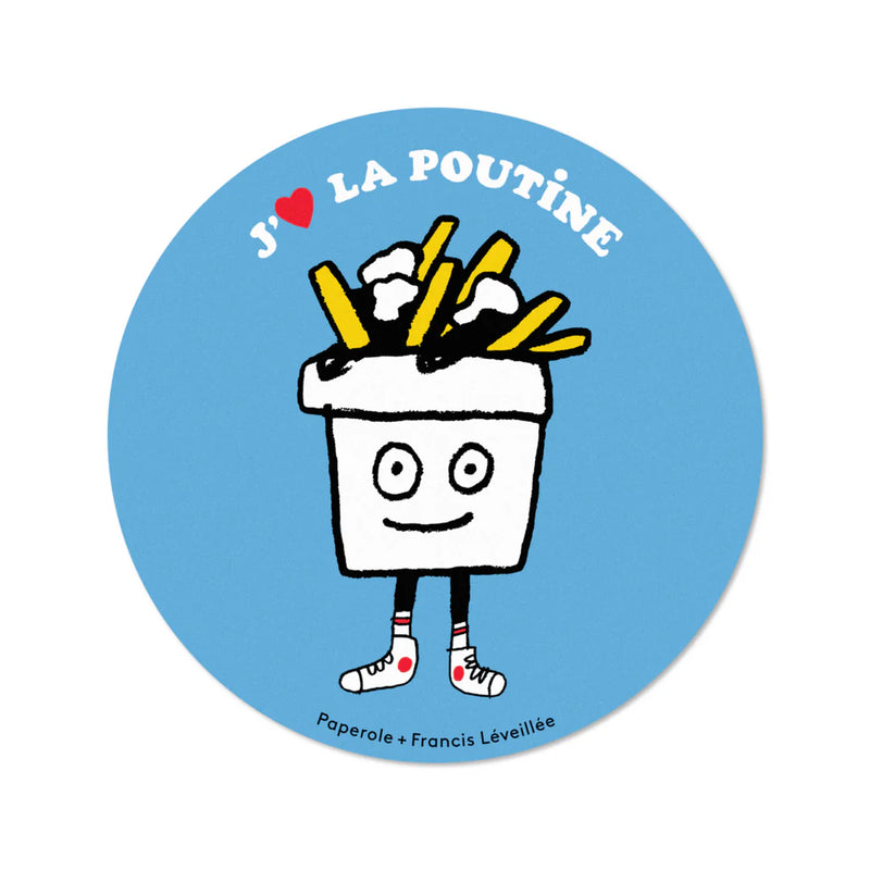 Autocollant | J'aime la poutine | Paperole