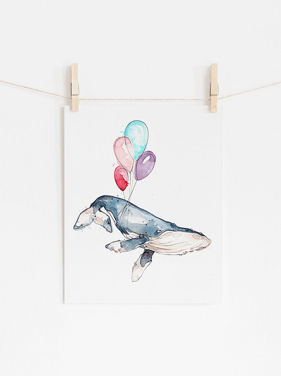 Illustration | Baleine au ballons | Marie-Ève Arpin