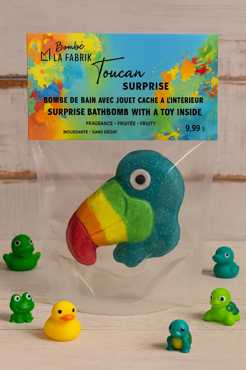 Bombe de bain avec jouet caché | Toucan | LA FABRIK