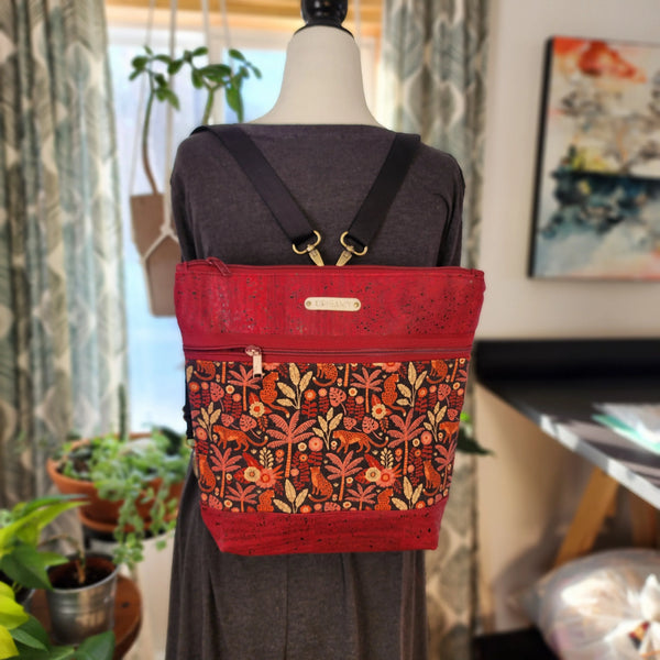 Sac Nini liège | Bordeaux et petit guépards | Origamy