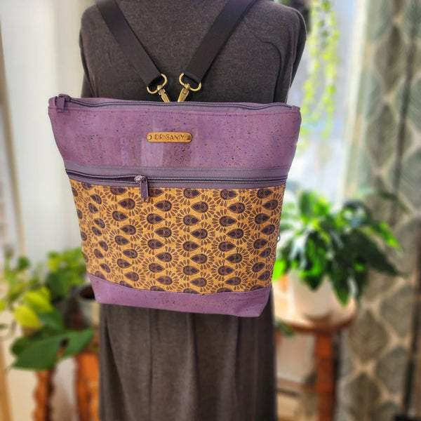 Sac Nini liège | lilas abstrait | Origamy