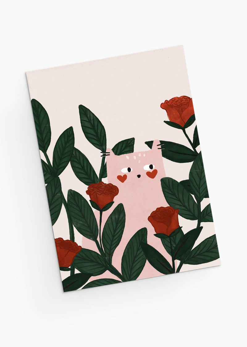 Carte de souhait | Lovey dovey cat greeting  | Mimi & August