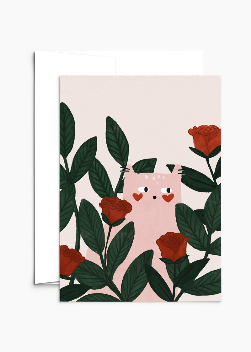 Carte de souhait | Lovey dovey cat greeting  | Mimi & August