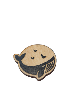 Aimant Baleine et cœurs | Rebelles des bois design