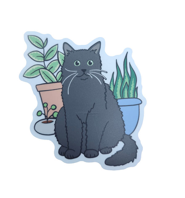 Autocollant Le chat et les plantes