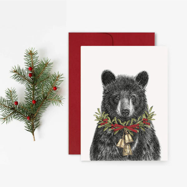 Carte de souhaits | Ours Noir de Noël | Le Nid atelier