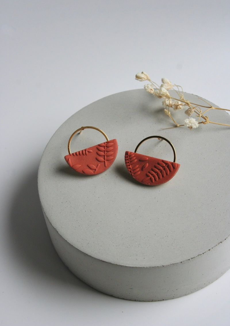 Boucles demi-lune | motif fougère | Boucle d'or