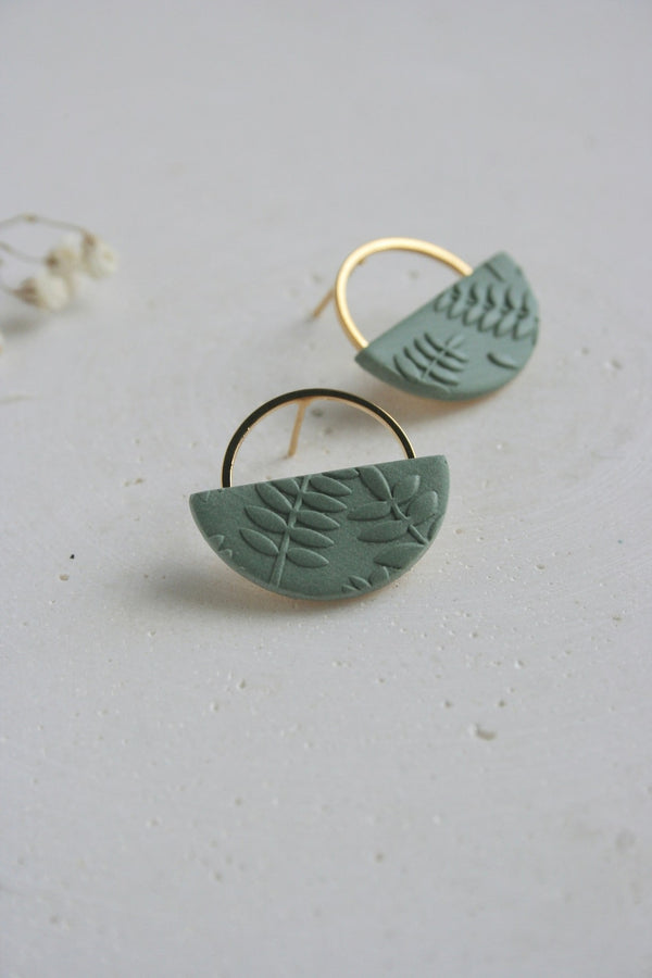 Boucles demi-lune | motif fougère | Boucle d'or