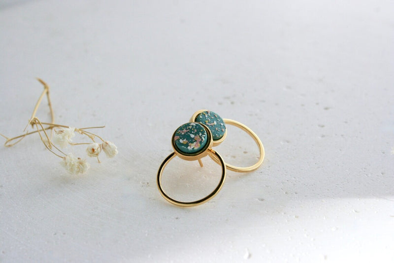 Boucles EAR JACKET turquoise  | Boucle d'or