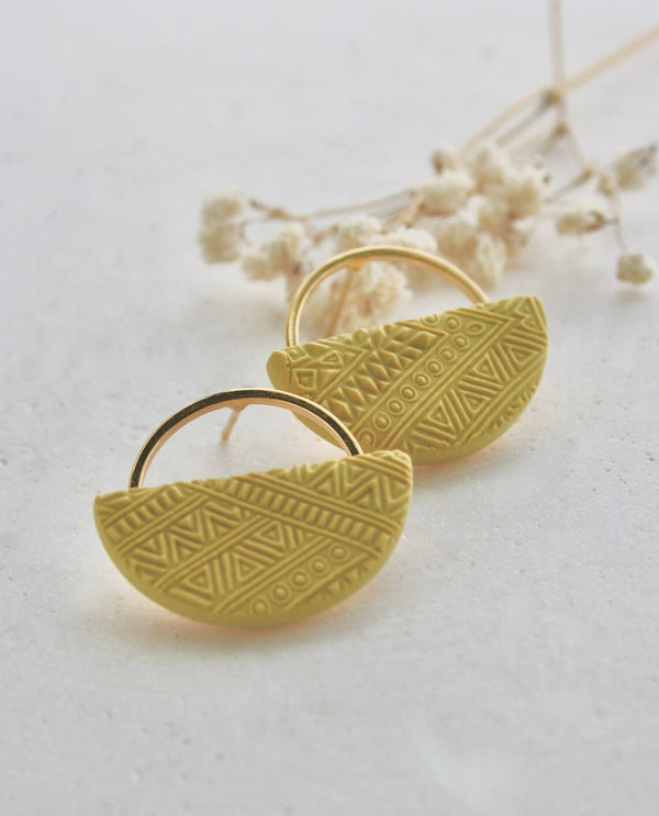 Boucles demi-lune | motif chevrons | BOUCLE D'OR