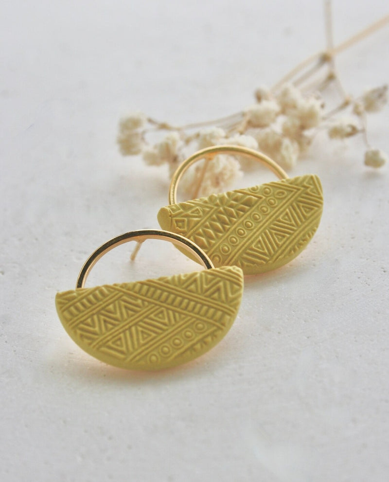 Boucles demi-lune | motif chevrons | BOUCLE D'OR