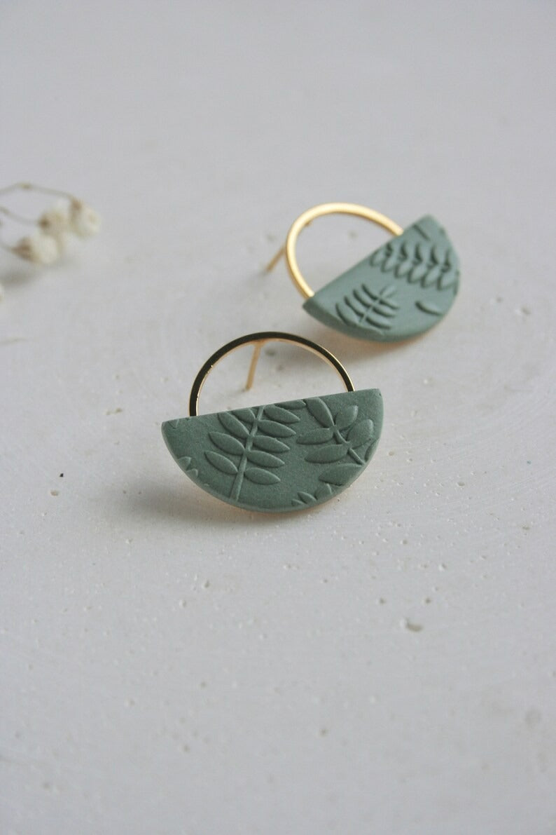 Boucles demi-lune | motif fougère | Boucle d'or