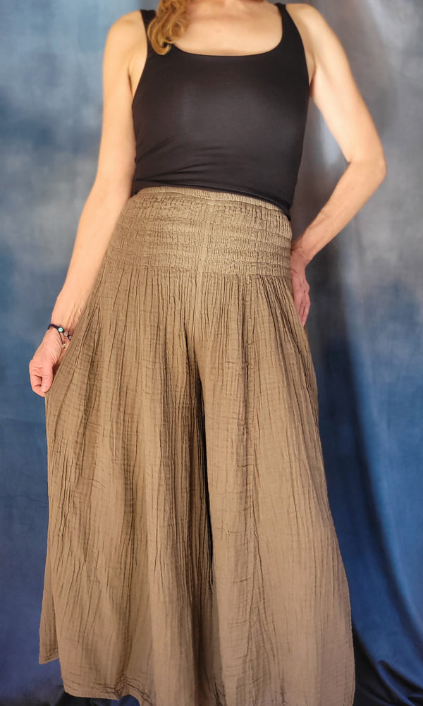 Pantalon palazzo froissé | Long | Soleil Soleil