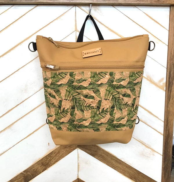 Sac Nini | Caramel & liège feuilles | Origamy