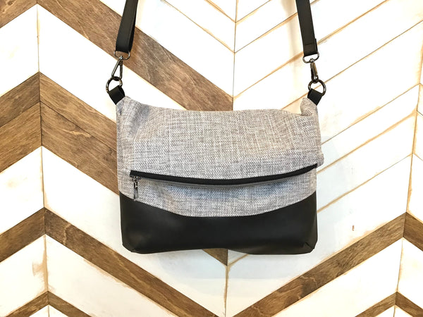 Sac Indri cuirette | Noir et gris | MademoiZèbre