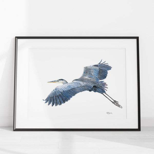 Illustration | Grand héron | Le Nid atelier