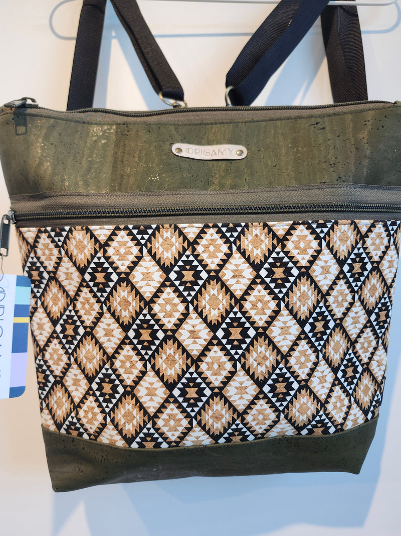 Sac Nini liège | Kaki aztec | Origamy