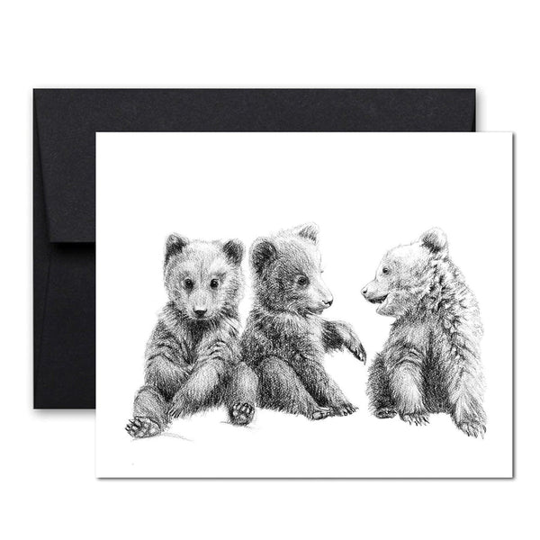 Carte de souhaits | 3 bébé oursons | Le Nid atelier