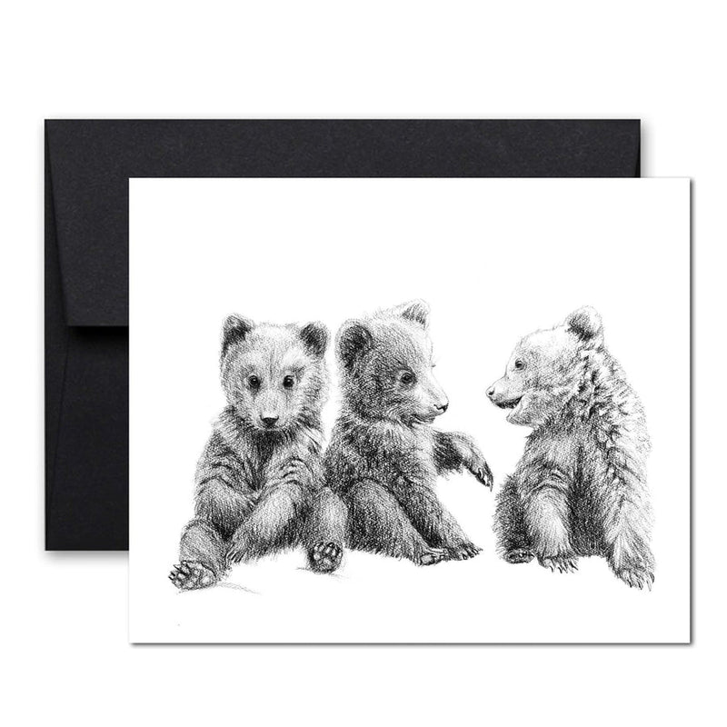 Carte de souhaits | 3 bébé oursons | Le Nid atelier