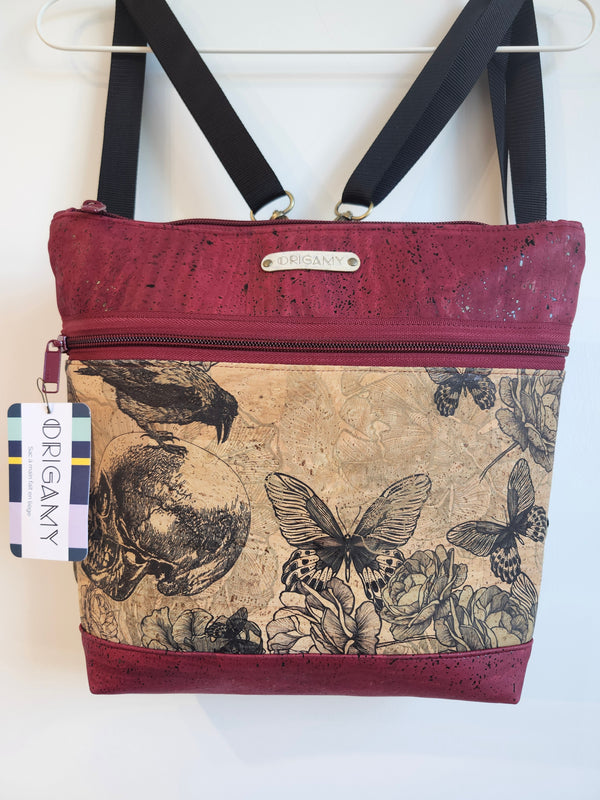 Sac Nini liège | bordeau et papillon| Origamy